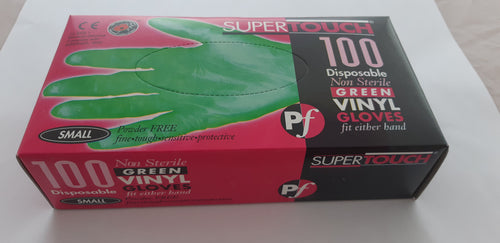 CLEARANCE SALE - Disposable Supertouch 100s - Gloves Green, Small