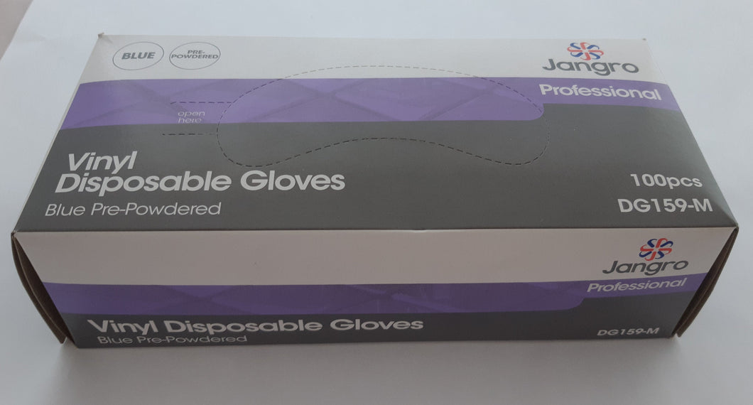 CLEARANCE SALE - Medium Blue Vinyl Disposable Gloves